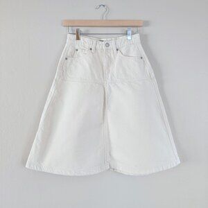 White‎ A-Line Denim Midi Skirt - Size 00P